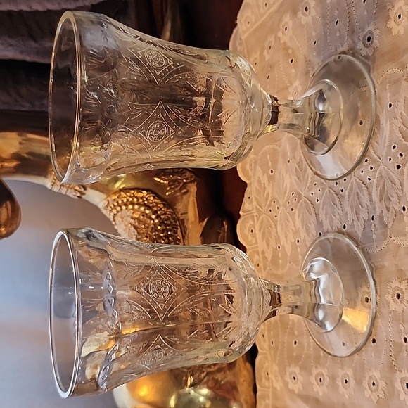 Set of 2 - Vintage Indiana Glass water goblets - Picture 3 of 6